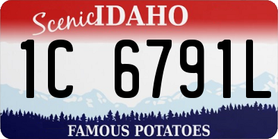 ID license plate 1C6791L
