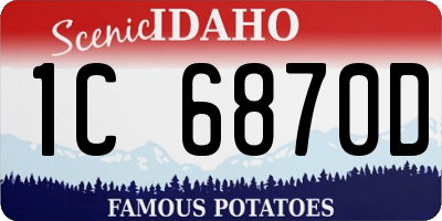 ID license plate 1C6870D