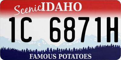 ID license plate 1C6871H
