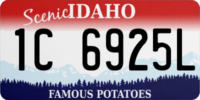 ID license plate 1C6925L