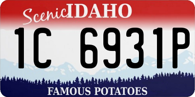 ID license plate 1C6931P