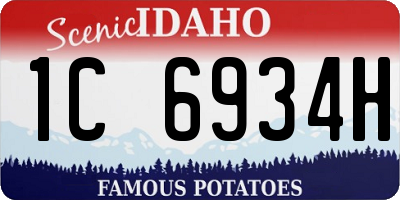 ID license plate 1C6934H
