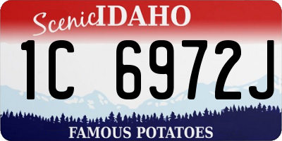 ID license plate 1C6972J