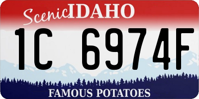 ID license plate 1C6974F