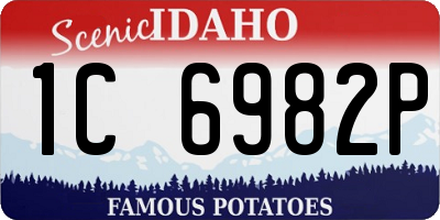 ID license plate 1C6982P