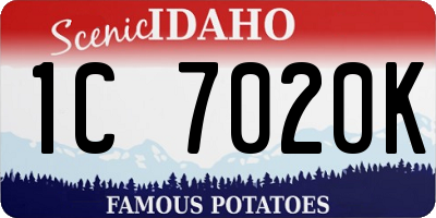 ID license plate 1C7020K