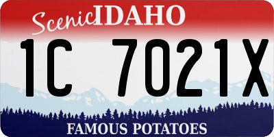 ID license plate 1C7021X