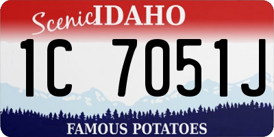 ID license plate 1C7051J