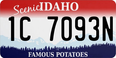 ID license plate 1C7093N
