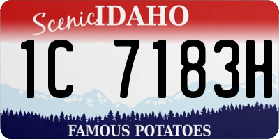 ID license plate 1C7183H