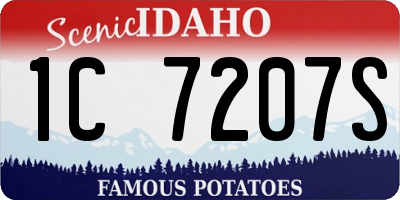 ID license plate 1C7207S
