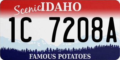 ID license plate 1C7208A