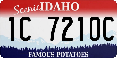 ID license plate 1C7210C