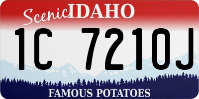 ID license plate 1C7210J