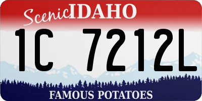 ID license plate 1C7212L