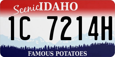 ID license plate 1C7214H