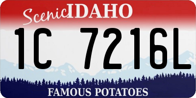 ID license plate 1C7216L