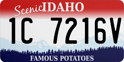 ID license plate 1C7216V