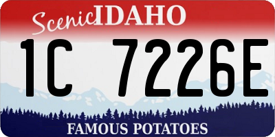 ID license plate 1C7226E