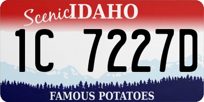 ID license plate 1C7227D