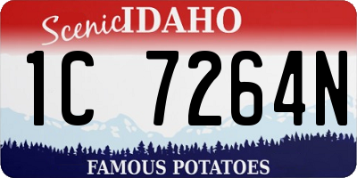 ID license plate 1C7264N