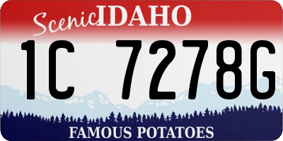 ID license plate 1C7278G