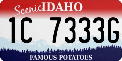 ID license plate 1C7333G