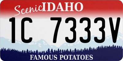 ID license plate 1C7333V