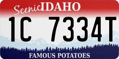 ID license plate 1C7334T