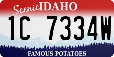 ID license plate 1C7334W