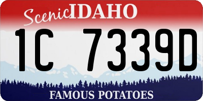 ID license plate 1C7339D