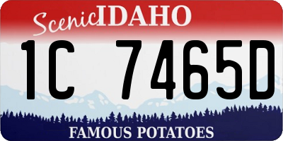 ID license plate 1C7465D