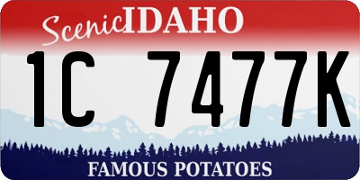 ID license plate 1C7477K