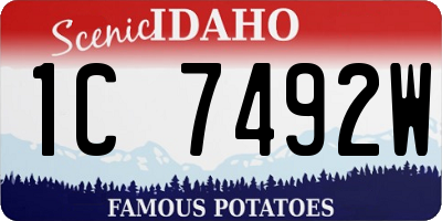 ID license plate 1C7492W