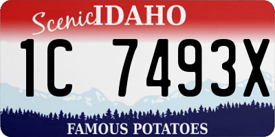 ID license plate 1C7493X