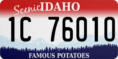 ID license plate 1C7601O