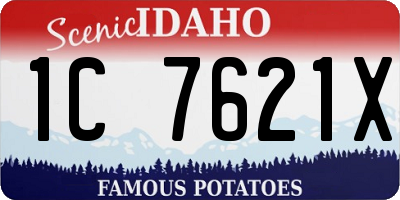 ID license plate 1C7621X