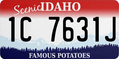 ID license plate 1C7631J