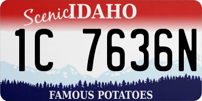 ID license plate 1C7636N