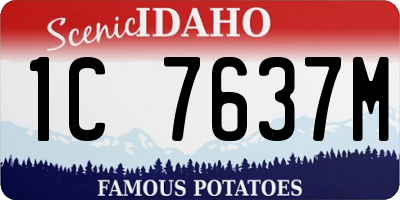 ID license plate 1C7637M