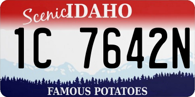 ID license plate 1C7642N