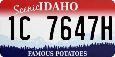 ID license plate 1C7647H