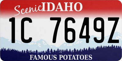 ID license plate 1C7649Z