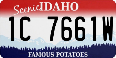 ID license plate 1C7661W