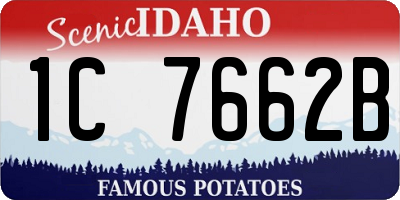 ID license plate 1C7662B