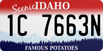 ID license plate 1C7663N