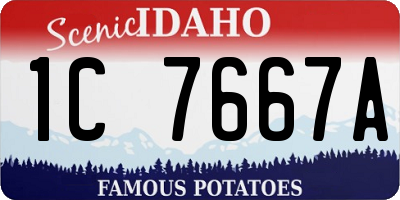 ID license plate 1C7667A