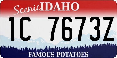 ID license plate 1C7673Z