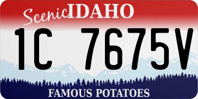 ID license plate 1C7675V