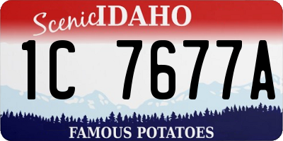 ID license plate 1C7677A